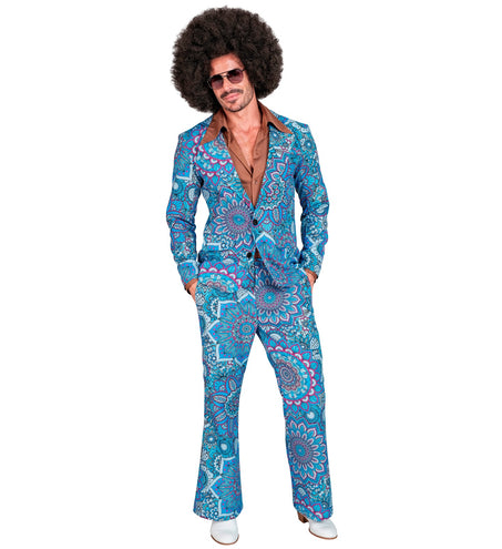 Widmann SRL Jaren 70 kostuum mandala blauw