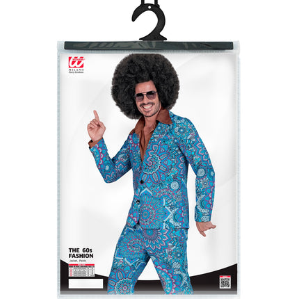 Widmann SRL Jaren 70 kostuum mandala blauw