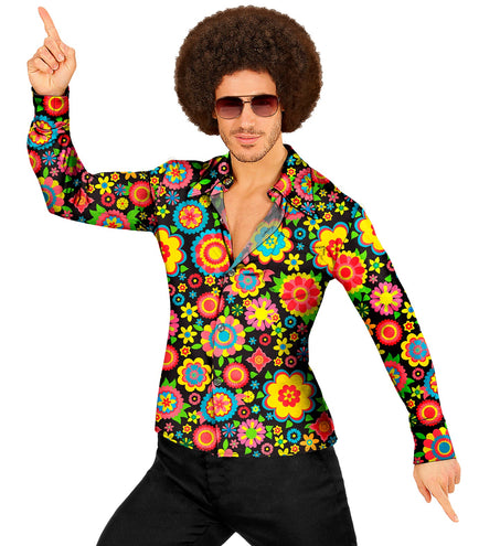 Widmann SRL Jaren 70 shirt bloemenfeest heren