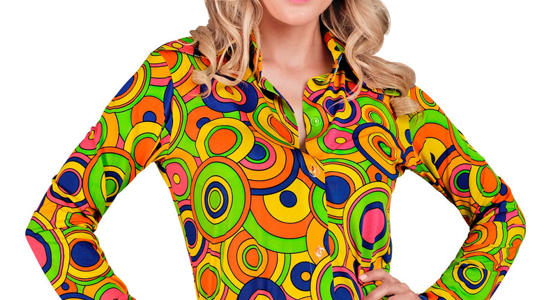 Widmann SRL Jaren 70 shirt groovy cirkels dames