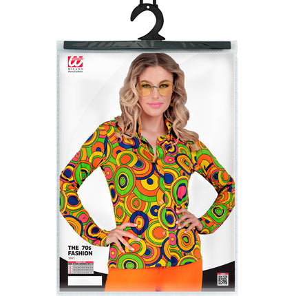 Widmann SRL Jaren 70 shirt groovy cirkels dames