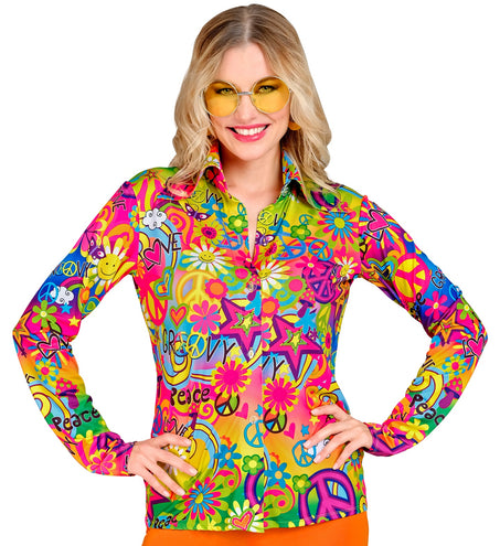 Widmann SRL Jaren 70 shirt love&peace  dames