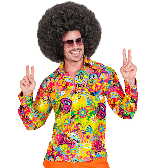 Widmann SRL Jaren 70 shirt love&peace heren