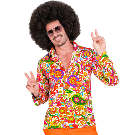 Widmann SRL Jaren 70 shirt peace party heren