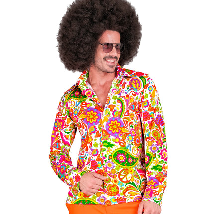 Widmann SRL Jaren 70 shirt peace party heren