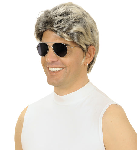 Widmann SRL Jaren 80 pruik popster Ricky Martin blond zwart