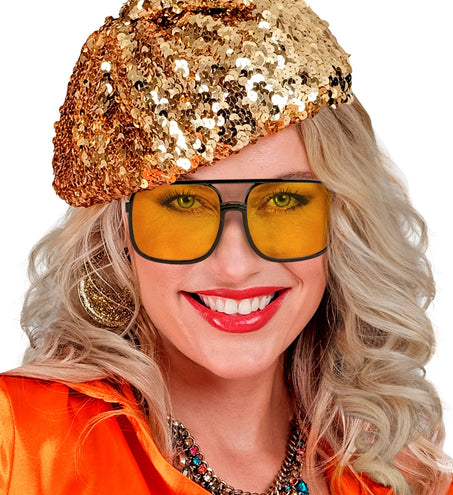 Widmann SRL Jaren 90 hippiebril met gele glazen