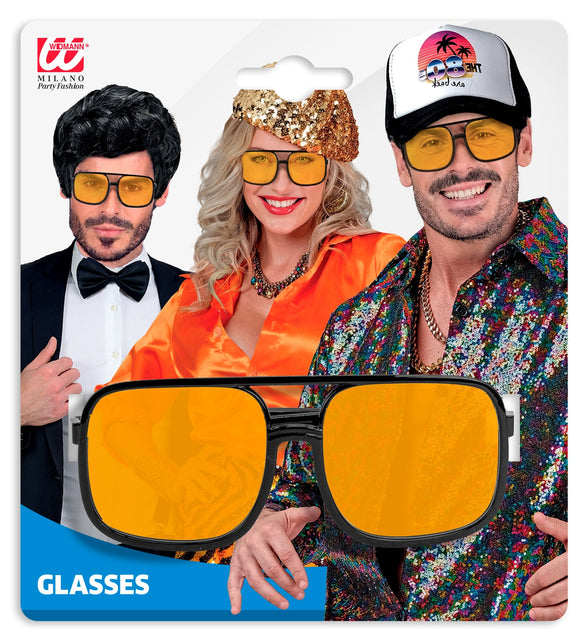Widmann SRL Jaren 90 hippiebril met oranje glazen