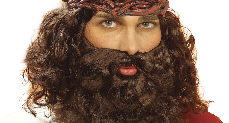 Widmann SRL Jezus pruik met baard en snor bruin