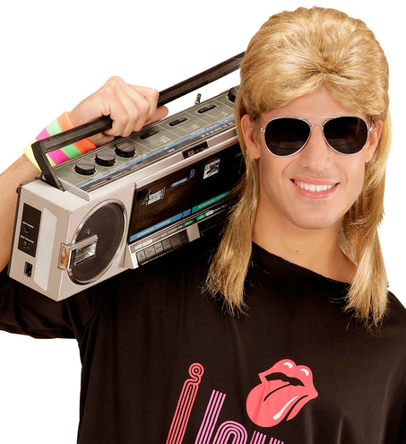 Widmann SRL Jokertje pruik met matje en bril blond