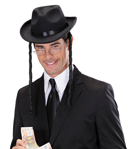 Widmann SRL Joodse hoed Rabbi hoed met lokken