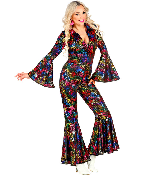 Widmann SRL Jumpsuit disco stijl met gekleurde ringen