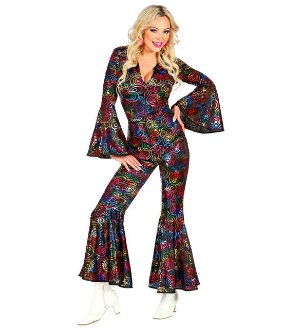 Widmann SRL Jumpsuit disco stijl met gekleurde ringen