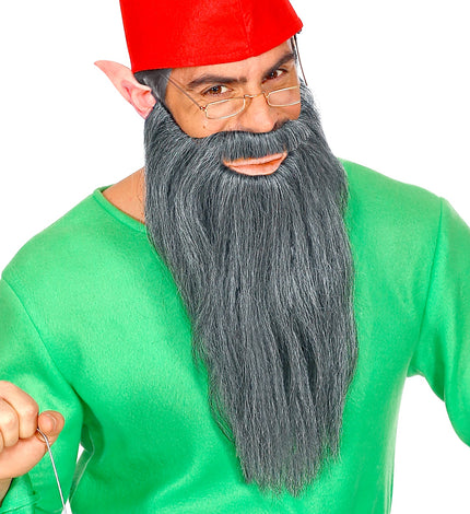 Widmann SRL Kabouter baard met snor grijs
