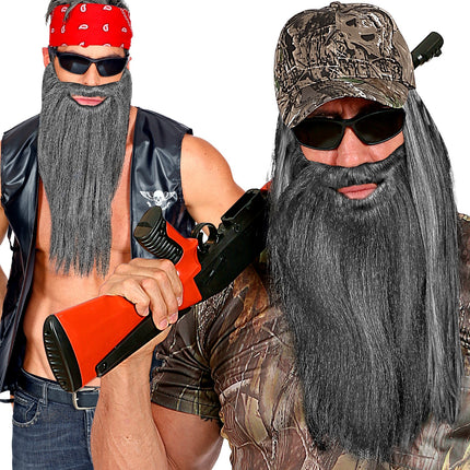 Widmann SRL Kabouter baard met snor grijs