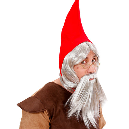 Widmann SRL Kabouter pruik met baard en muts