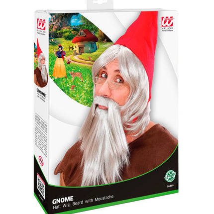 Widmann SRL Kabouter pruik met baard en muts