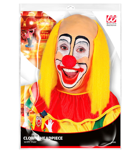 Widmann SRL Kale kop pruik clown met geel haar