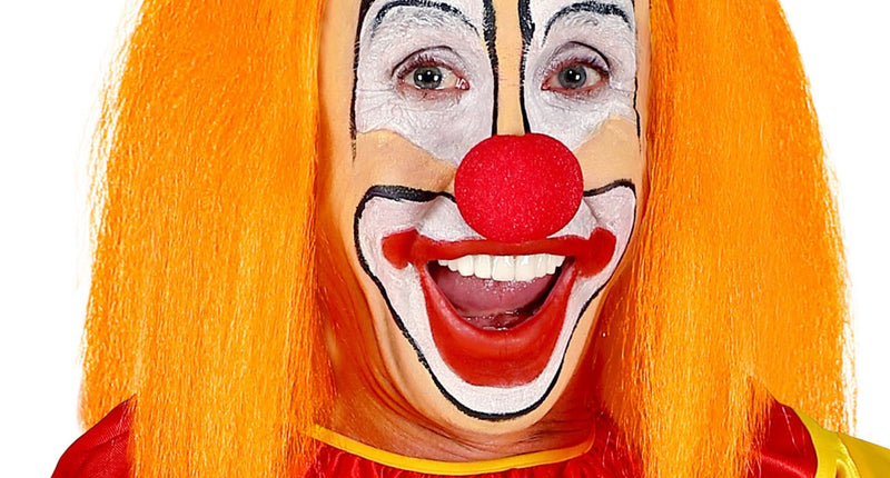 Widmann SRL Kale kop pruik clown met oranje haar