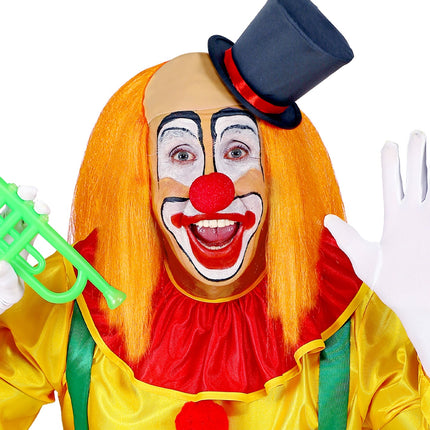 Widmann SRL Kale kop pruik clown met oranje haar