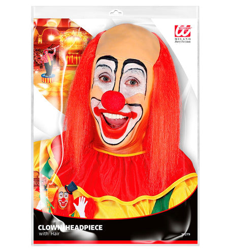 Widmann SRL Kale kop pruik clown met rood haar