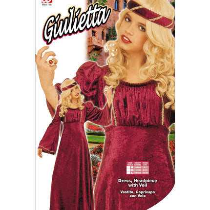 Widmann SRL Kasteel prinsessen kostuum Giuliette kind