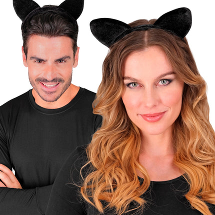 Widmann SRL Kattenoren zwart fluweel