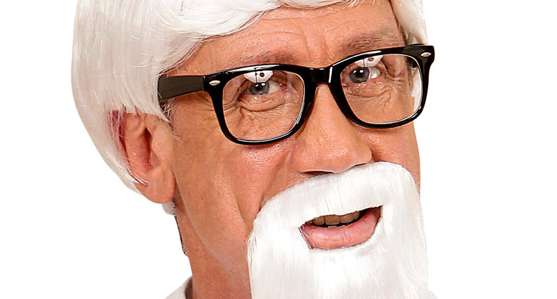 Widmann SRL Kentucky pruik wit met ringbaard