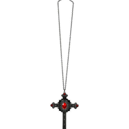 Widmann SRL Ketting kruis met rode juwelen Lotte