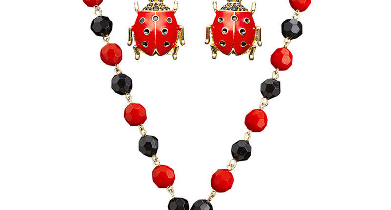 Widmann SRL Ketting lieveheersbeestje met oorbellen