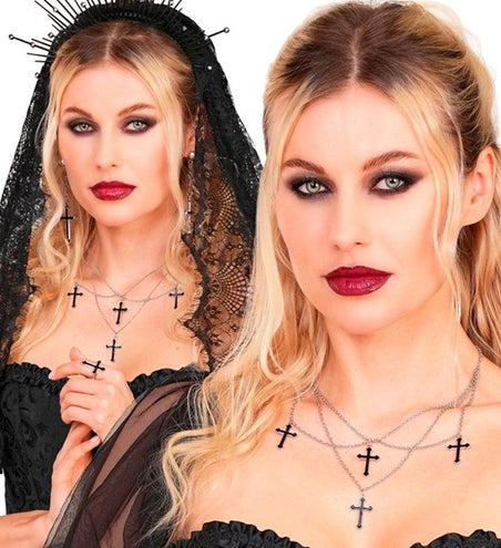 Widmann SRL Ketting met kruisen zwart Timo