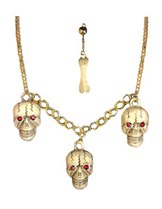 Widmann SRL Ketting met schedels en oorbellen