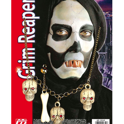 Widmann SRL Ketting met schedels en oorbellen