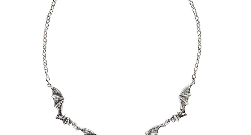 Widmann SRL Ketting vleermuis met zwarte steen