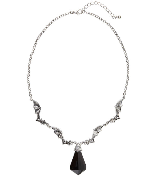 Widmann SRL Ketting vleermuis met zwarte steen