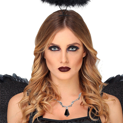 Widmann SRL Ketting vleermuis met zwarte steen