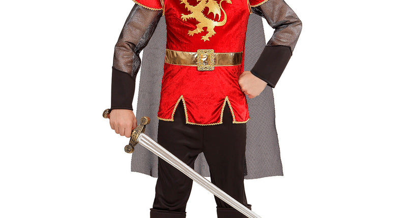 Widmann SRL King Arthur kostuum rood kinderen