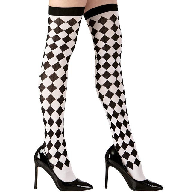 Widmann SRL Kniekousen geblokt zwart wit