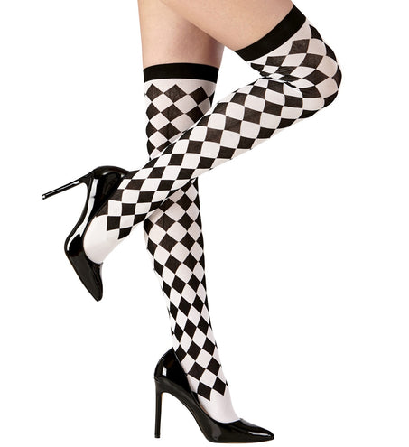 Widmann SRL Kniekousen geblokt zwart wit