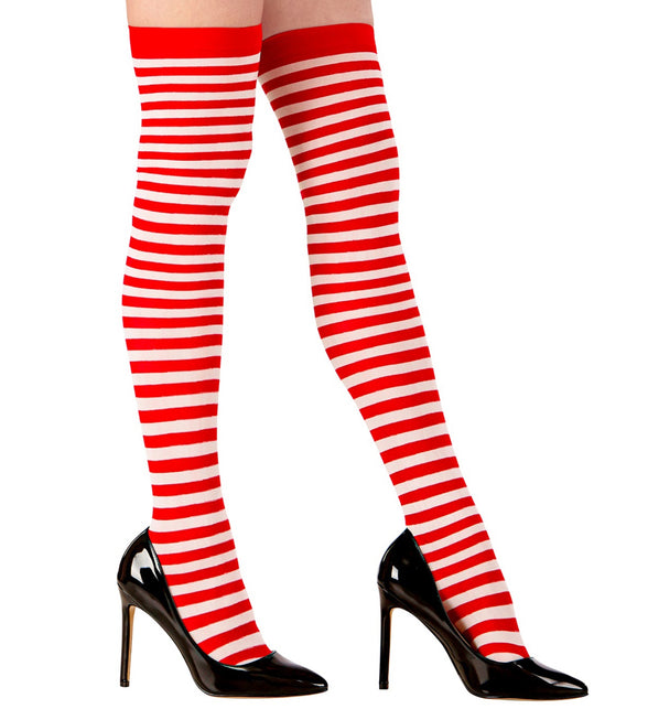 Widmann SRL Kniekousen rood wit gestreept