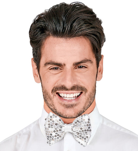 Widmann SRL Knipperende zilveren strikjes voor party's