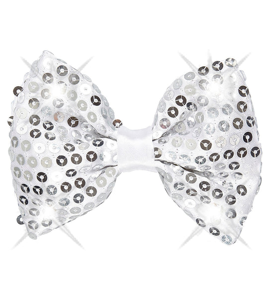 Widmann SRL Knipperende zilveren strikjes voor party's