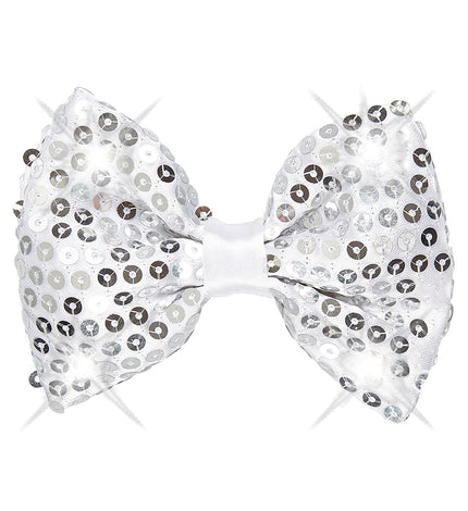 Widmann SRL Knipperende zilveren strikjes voor party's