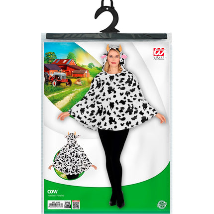 Widmann SRL Koeien poncho met muts volwassenen