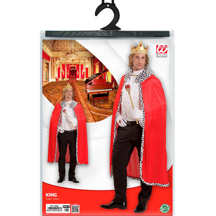 Widmann SRL Koningsmantel met kroon rood