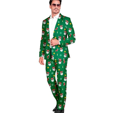 Widmann SRL Kostuum kerstmanprint Santa