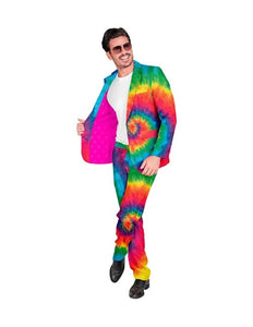 Widmann SRL Kostuum neon tie dye suit