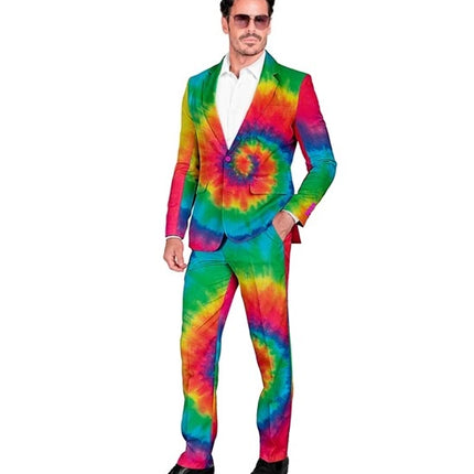 Widmann SRL Kostuum neon tie dye suit