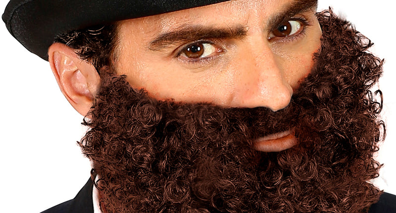 Widmann SRL Krullende baard met snor Leonardo, bruin