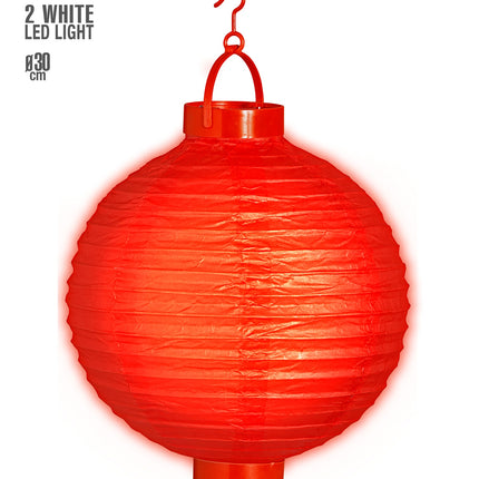 Widmann SRL Lampion Met Licht 30Cm Rood